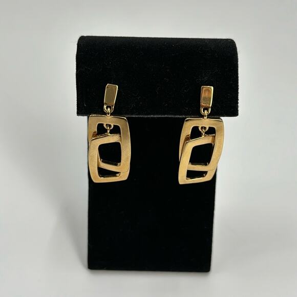 Kenneth Cole double rectangle gold earrings - Picture 1 of 4